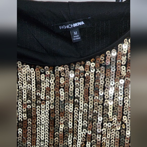 FashionNova gold sequin dress - Picture 4 of 14
